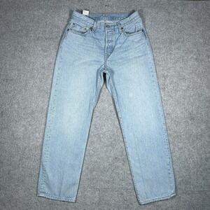 Levis Premium 501 denim jeans Womens size 27x30(27.5x28) Blue Light washed Big E